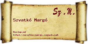 Szvatkó Margó névjegykártya